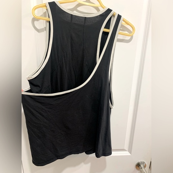 Lululemon LA Double Layer tank, size 10, black with white/cream trim. - Picture 5 of 7